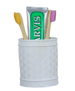 Diş Fırçalığı Tezgah Üstü Beyaz Renk Diş Fırçası Standı Y Desenli Model